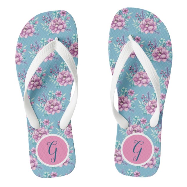 Chanclas Bouquet Flowers rosado Flip Flops (Plantilla)