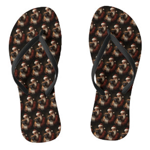 Chanclas Boxeador con Navidades festivos de Santa Claus