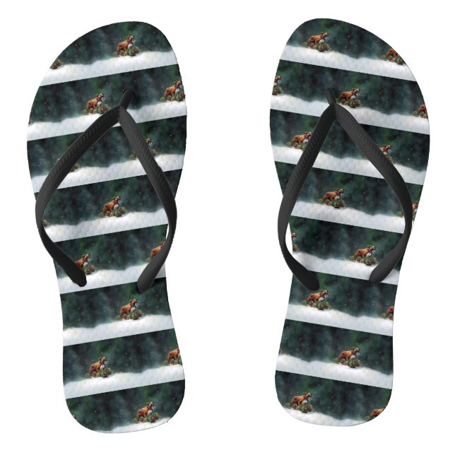 Chanclas Boxeador Navidad nieve invierno (Plantilla)