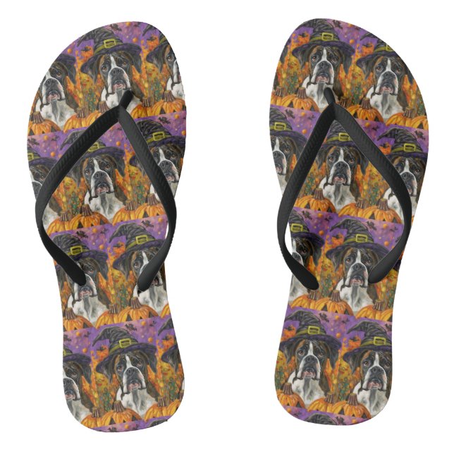 Chanclas Boxer Fantasma Halloween Bruja Y Calabaza (Plantilla)