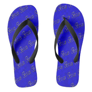 Chanclas Brian, nombre, logotipo, en mosaico azul,