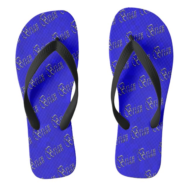 Chanclas Brian, nombre, logotipo, en mosaico azul (Plantilla)