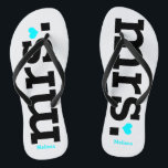 Chanclas Brida negrita (azul)<br><div class="desc">Fun, personalizado blanco y atrevido boda de novia azul.</div>