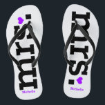 Chanclas Brida negrita (púrpura)<br><div class="desc">Divertido,  flops de volteo de boda personalizados</div>