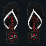 Chanclas Bridal personalizado (rojo)<br><div class="desc">Divertido,  flops de volteo de boda personalizados</div>