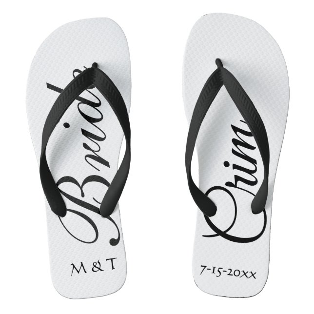 Chanclas Bride Elegante y Elegante Flip Flops Blancos Perso (Plantilla)