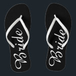 Chanclas Bride Flip Flops<br><div class="desc">Flip flops blanco y negro para la novia. Haga clic en el botón "Personalizar it!" para añadir texto y más!</div>