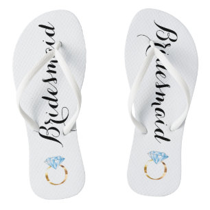 Chanclas Bridesmaid Flip Flops con anillo de diamantes