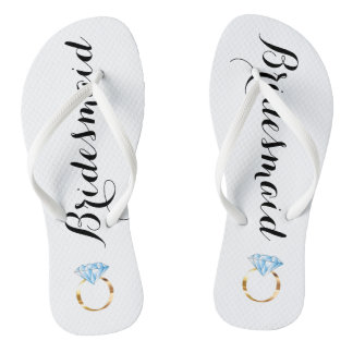 Chanclas Bridesmaid Flip Flops con anillo de diamantes