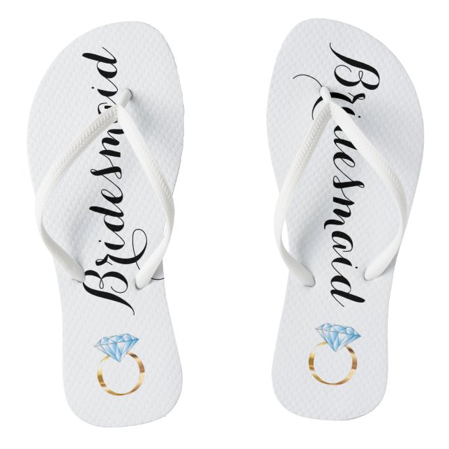 Chanclas Bridesmaid Flip Flops con anillo de diamantes (Plantilla)