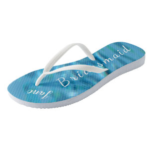 Chanclas Bridesmaid Flip Flops Ocean Waves Nombre Boda