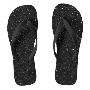 Chanclas Brillante negro Glitter Brillante