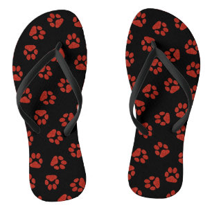 Chanclas Brillante Red Paw Imprimir Perro Propietario Anima