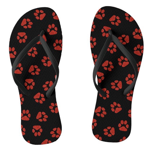 Chanclas Brillante Red Paw Imprimir Perro Propietario Anima (Plantilla)