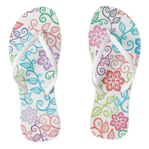 Chanclas Brillante y alegre color de agua botánica flop