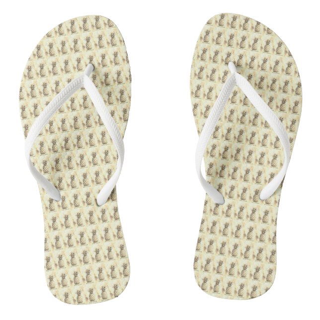 Chanclas Brotes tropicales: Par de impresión de piña de cha (Plantilla)