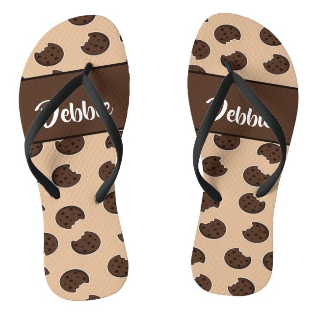 Chanclas Brown chocolate cookies on pink (Plantilla)