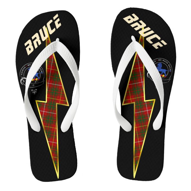 Chanclas Bruce Clan Badge Lightning Bolt Flip Flops (Plantilla)
