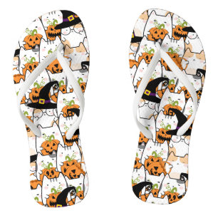 Chanclas Bruja de gato suave sosteniendo Bumkin Halloween