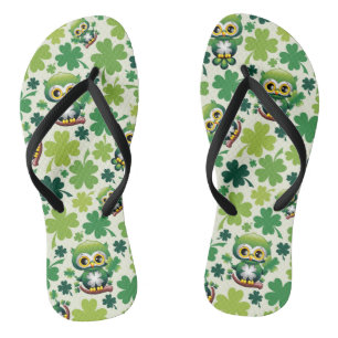 Chanclas Búho Bebé Lindo Dibujo Animado de San Patricio