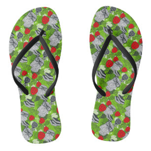 Chanclas Búho en rosas rojas