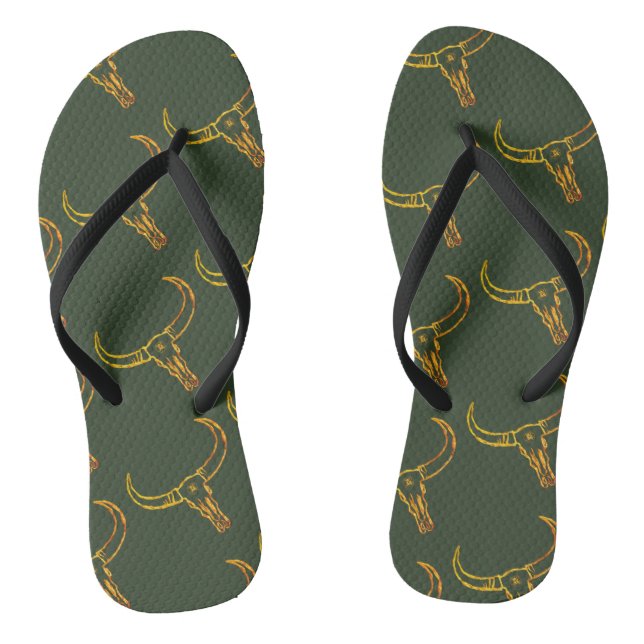 Chanclas Bull Skull Gold Flip Flops (Plantilla)