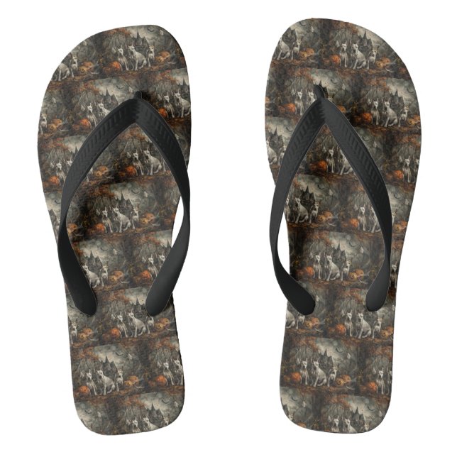 Chanclas Bull Terrier Halloween Noche Doggy Delight (Plantilla)