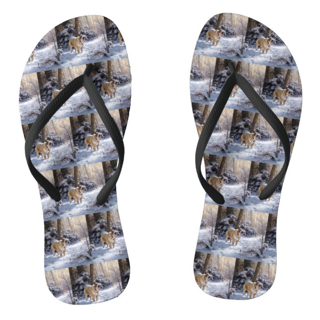 Chanclas Bulldog Deja que nieve Navidad Cepillado (Plantilla)