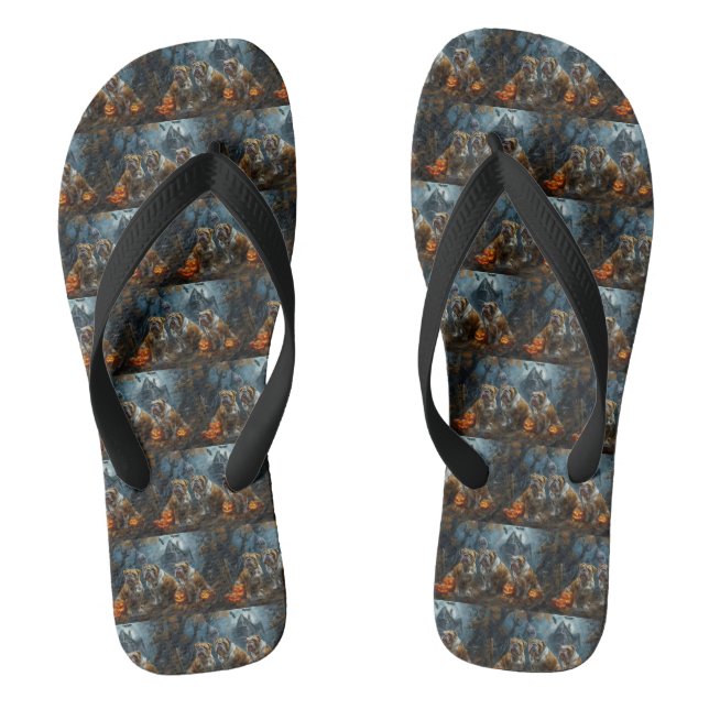 Chanclas Bulldog Halloween Noche Doggy Delight (Plantilla)