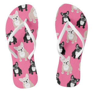 Chanclas Bulldoges franceses de los Frenchies rosados