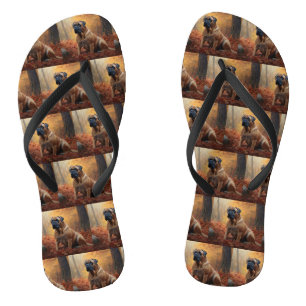 Chanclas Bullmastiff en Otoño Hojas Caídas Inspiran