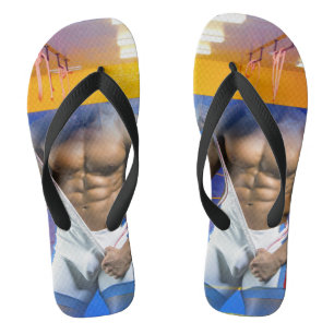 Chanclas bulto muscular de hombre de SlipperyJoe's abdomina