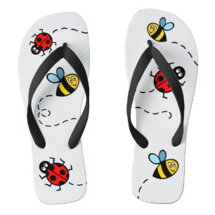 Chanclas Bumblebee ocupado & Ladybird Patrón Flip Flops