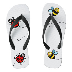 Chanclas Bumblebee ocupado & Ladybird Patrón Flip Flops