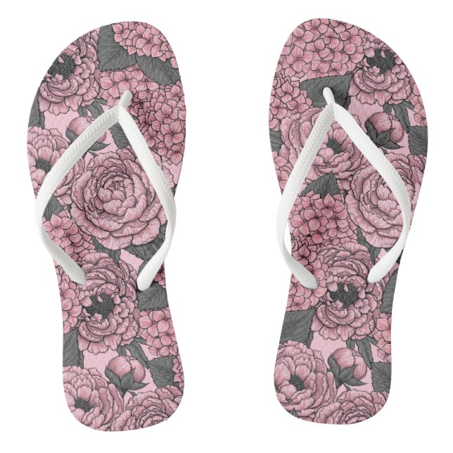 Chanclas Buqué floral de color rosa (Plantilla)