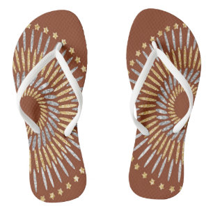 Chanclas Burst Design con plata falsa y oro