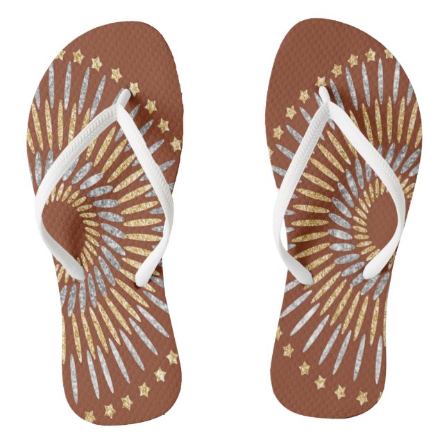 Chanclas Burst Design con plata falsa y oro (Plantilla)