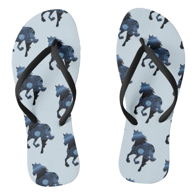 Chanclas Caballos, Flip Flops Caballo Azul (Plantilla)