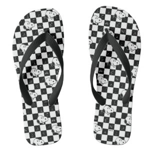 Chanclas Cacahuetes Bandera de Snoopy Checkered