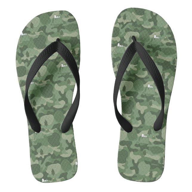 Chanclas Cacahuetes | Campamento de camuflaje Snoopy & Wood (Plantilla)