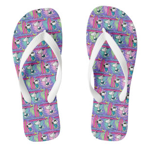 Chanclas Cacahuetes   Patrón Snoopy Purple Surf