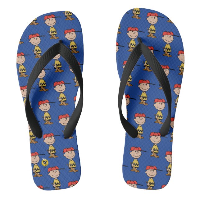 Chanclas Cacahuetes | Sonrisa de béisbol Charlie Brown (Plantilla)