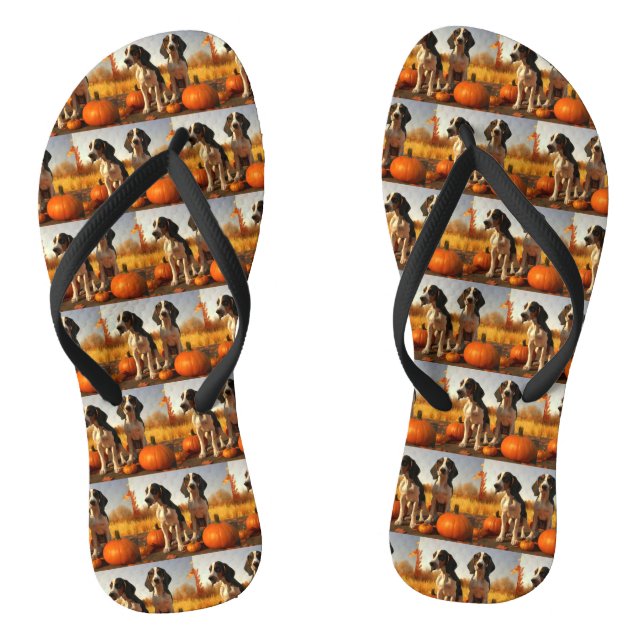 Chanclas Cachorro de Coonhound Treeing Walker Otoño Calabaz (Plantilla)