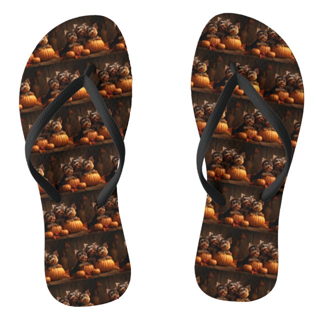 Chanclas Cachorro de Yorkshire Autumn Delight Pumpkin  (Plantilla)