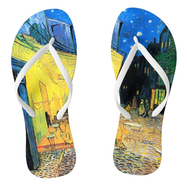 Chanclas Café Terrace at Night (1888) Van Gogh Bella Artes (Plantilla)