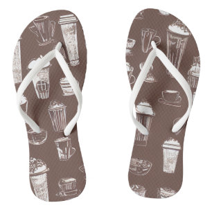 Chanclas Cafetería Cups Flip Flops con estampado latente