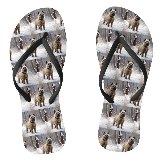 Chanclas Cairn Terrier Deja que nieve Navidad (Plantilla)