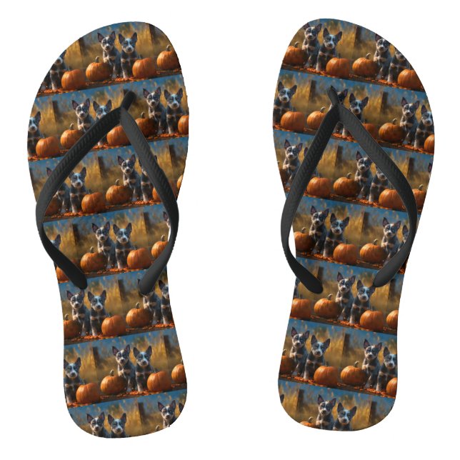 Chanclas Calabaza deslumbrante azul heeler pipa otoño (Plantilla)