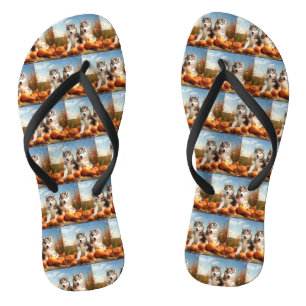 Chanclas Calabaza deslumbrante del otoño de la cachorro Mal