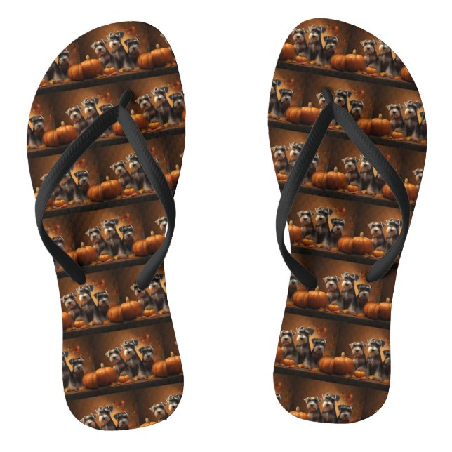 Chanclas Calabaza deslumbrante Schnauzer Ppy Autumn (Plantilla)